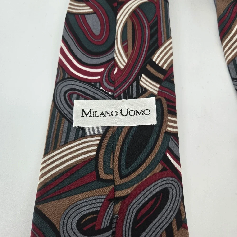 Milano Uomo Tie Abstract Geometric 100% Silk Made USA Robert Talbott RITZ